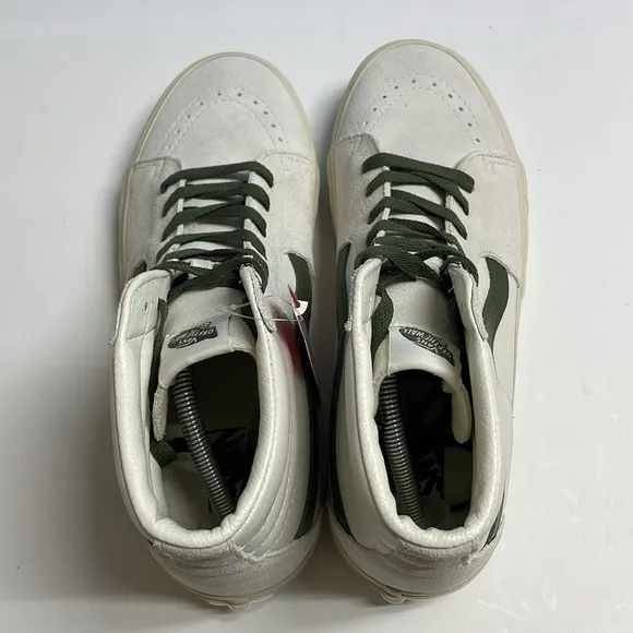 Vans Men's White and Green High-Top Sneakers size 12