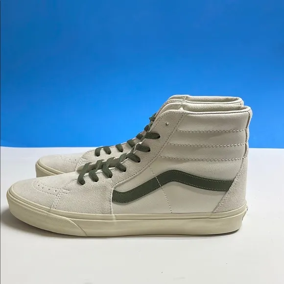 Vans Men's White and Green High-Top Sneakers size 12