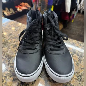 Vans Milton Hi Leather Upper High Top Women’s Size 7 Sneakers Zipper On Heel