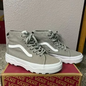 Vans Off The Wall Gray White High Top Sneakers Sentry Sk8-Hi