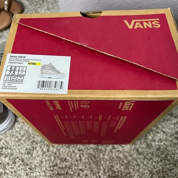 Vans Off The Wall Gray White High Top Sneakers Sentry Sk8-Hi