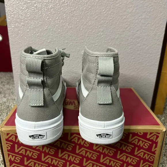 Vans Off The Wall Gray White High Top Sneakers Sentry Sk8-Hi