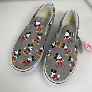 Vans Off The Wall X Disney Mickey Mouse Frost Grey Classic Slip-On Shoes Size 11
