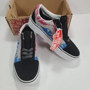 Vans Old Skool Platform After Dark Summer Leaf True White Sneakers Women's 5