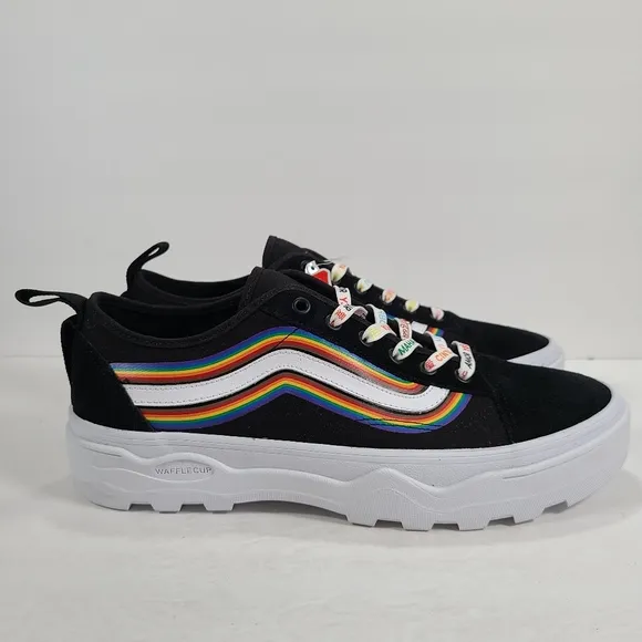 Vans Old Skool Sentry Pride Black White Platform Sneakers Men Size 12