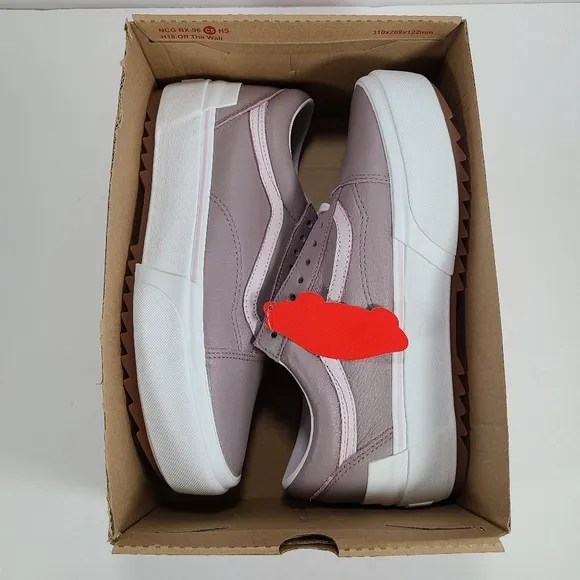 Vans Old Skool Stacked Platform Tumbled Leather Sneakers Women's Size 10.5