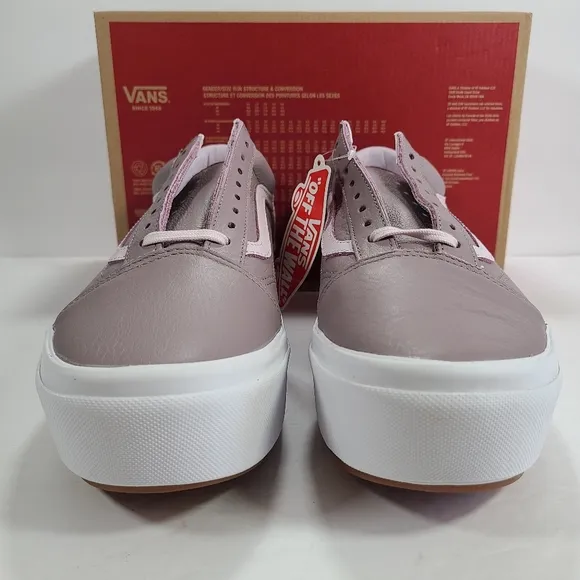 Vans Old Skool Stacked Platform Tumbled Leather Sneakers Women's Size 10.5