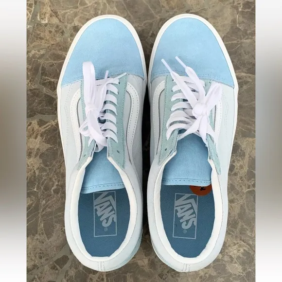 Vans Old Skool Stackform Stacked Platform Sneaker Blue White Mens 9.5 Wmns 11