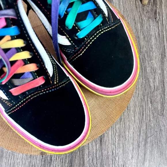*Vans | Old Skool Unisex Stacked Rainbow Platform Size 5