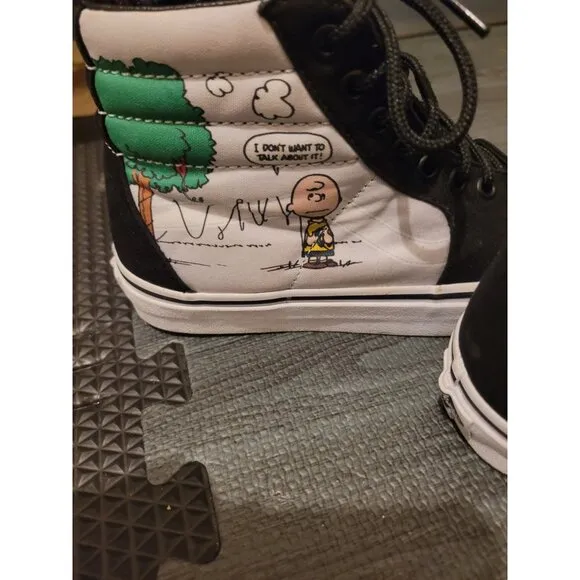 Vans Peanuts X Sk8 High Charlie Kite High Top Sneakers Women 7 Men 5.5