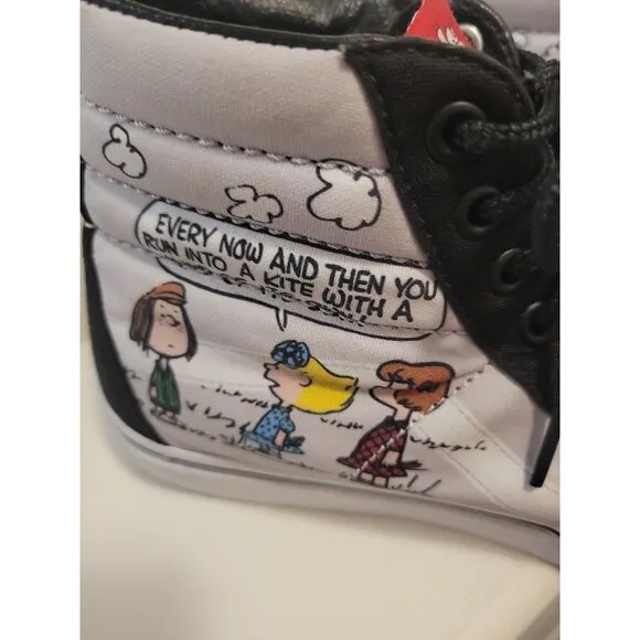 Vans Peanuts X Sk8 High Charlie Kite High Top Sneakers Women 7 Men 5.5