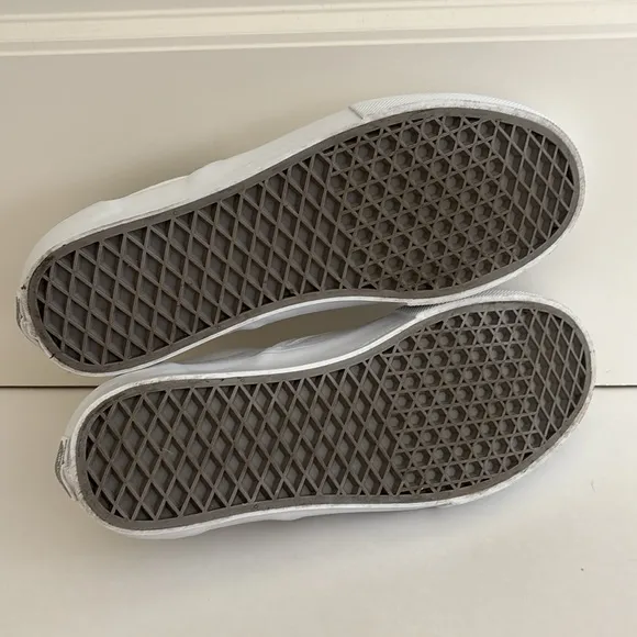 Vans Pop Cush‎ Skateboarding Low White Slip On Shoes Sneakers Mens Size 8.5 NEW