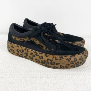 VANS Rare Old Skool platform Leopard print sneakers Mens size 5