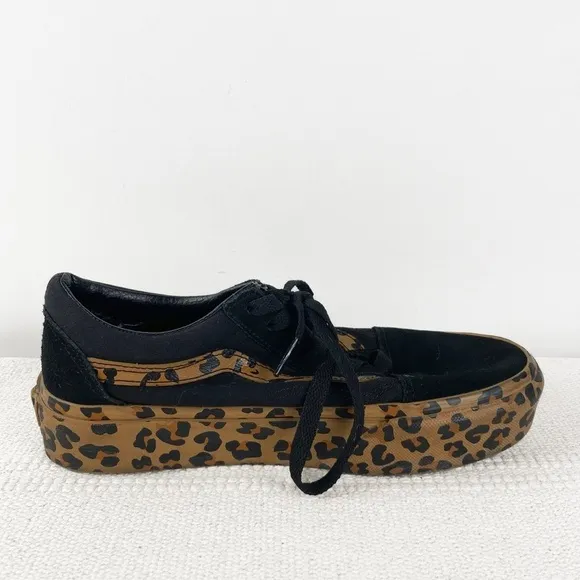 VANS Rare Old Skool platform Leopard print sneakers Mens size 5