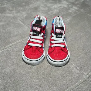 Vans Red High-Top Sneakers with Whimsical Design
