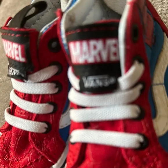 Vans Red High-Top Sneakers with Whimsical Design