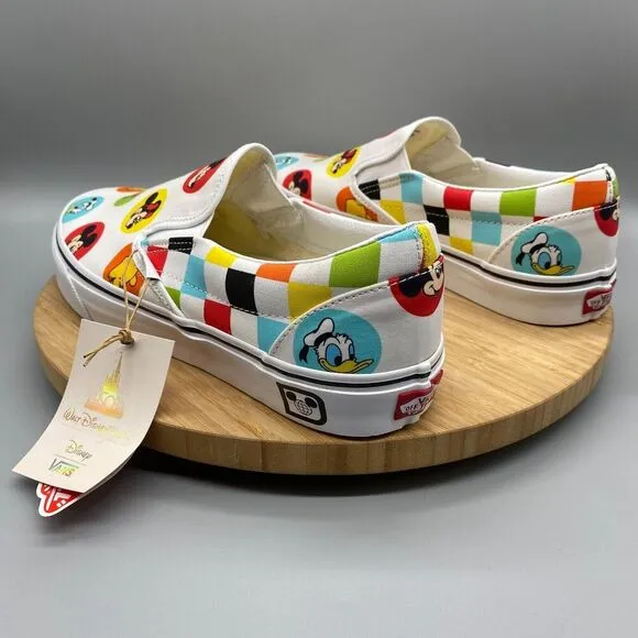 Vans Shoes Mens 11 Disney 50th Anniversary Mickey &amp; Friends Slip-O White Sneaker