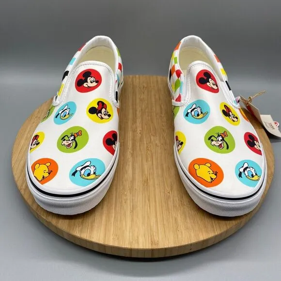 Vans Shoes Mens 11 Disney 50th Anniversary Mickey &amp; Friends Slip-O White Sneaker