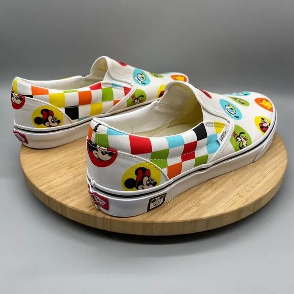 Vans Shoes Mens 11 Disney 50th Anniversary Mickey &amp; Friends Slip-O White Sneaker