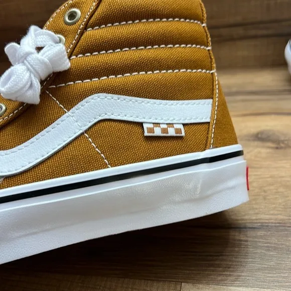 VANS SK 8 Mustard High-Top Sneakers with White Accents