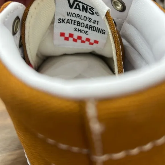 VANS SK 8 Mustard High-Top Sneakers with White Accents