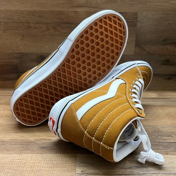 VANS SK 8 Mustard High-Top Sneakers with White Accents