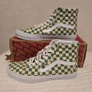 Vans Sk8 Hi Men 10 Checkerboard Light Green White 012025