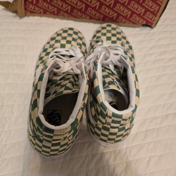 Vans Sk8 Hi Men 10 Checkerboard Light Green White 012025