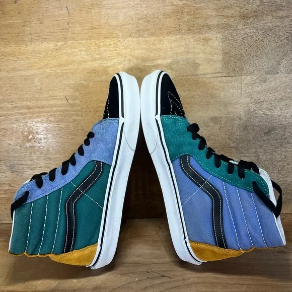 VANS Sk8 Hi Mix &amp; Match SUEDE/Canvas Womens Size 9.5 Shoes Sneakers Multicolor