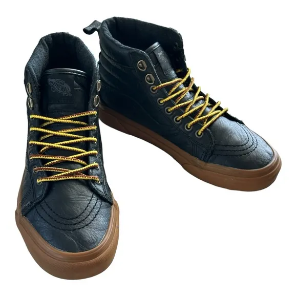 Vans Sk8-Hi MTE Black Gum Leather Men's Sneakers Size 6.5 Men 8 Women