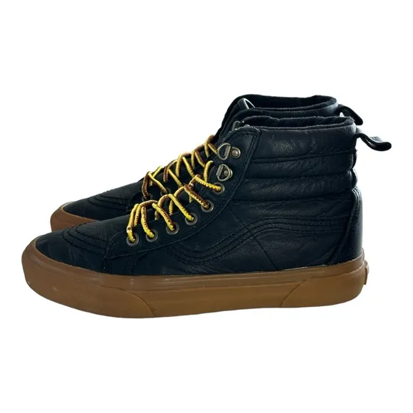 Vans Sk8-Hi MTE Black Gum Leather Men's Sneakers Size 6.5 Men 8 Women