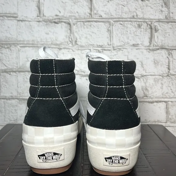 Vans Sk8-Hi Stacked black &amp; white platform sneakers