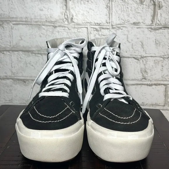 Vans Sk8-Hi Stacked black &amp; white platform sneakers