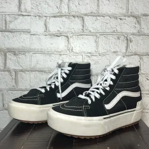 Vans Sk8-Hi Stacked black &amp; white platform sneakers
