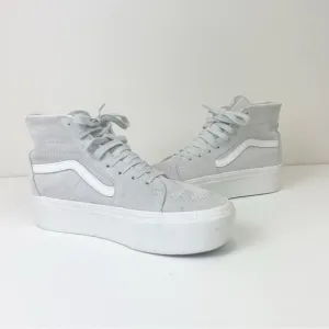 VANS Sk8-Hi Stackform Wedge Chunky Sneakers Sz 9.5 Suede Gray Platform Lace Up