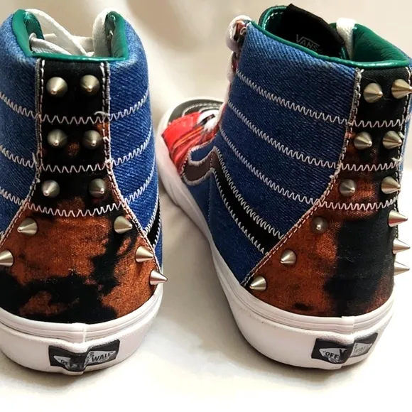 Vans SK8-Hi Tartan Daze Patchwork Spiked High-Top Sneakers (M 9, W Size 10.5)