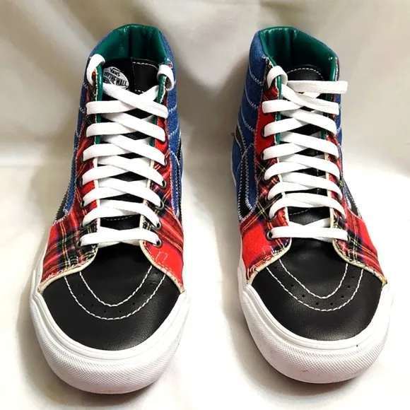 Vans SK8-Hi Tartan Daze Patchwork Spiked High-Top Sneakers (M 9, W Size 10.5)
