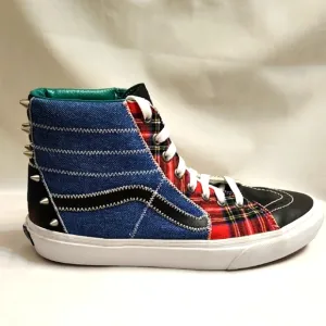 Vans SK8-Hi Tartan Daze Patchwork Spiked High-Top Sneakers (M 9, W Size 10.5)
