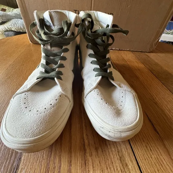 Vans Sk8 - Hi White and Green High-Top Sneakers