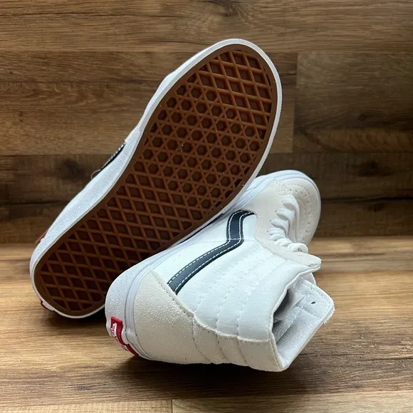 VANS SK8White High-Top Sneakers with Black Stripe