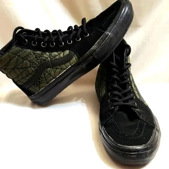 Vans Skate Sk8-Hi Ben Kadow Web Black and Green High-Top Sneakers (M Size 7.5)