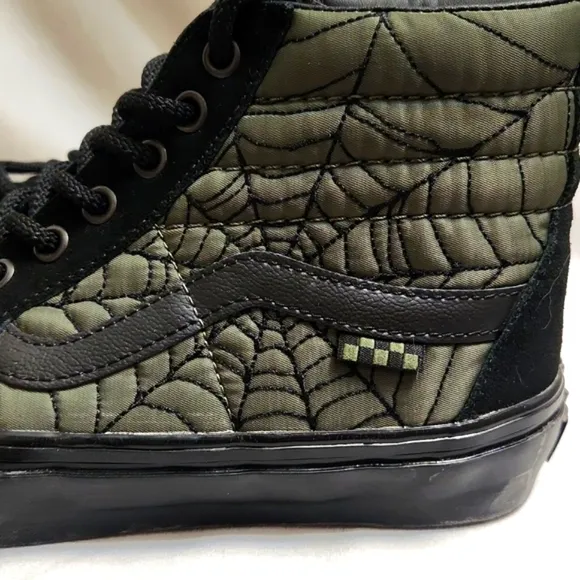 Vans Skate Sk8-Hi Ben Kadow Web Black and Green High-Top Sneakers (M Size 7.5)