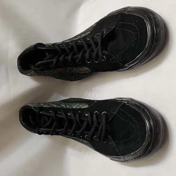 Vans Skate Sk8-Hi Ben Kadow Web Black and Green High-Top Sneakers (M Size 7.5)