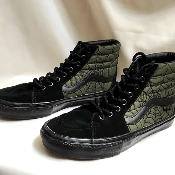 Vans Skate Sk8-Hi Ben Kadow Web Black and Green High-Top Sneakers (M Size 7.5)