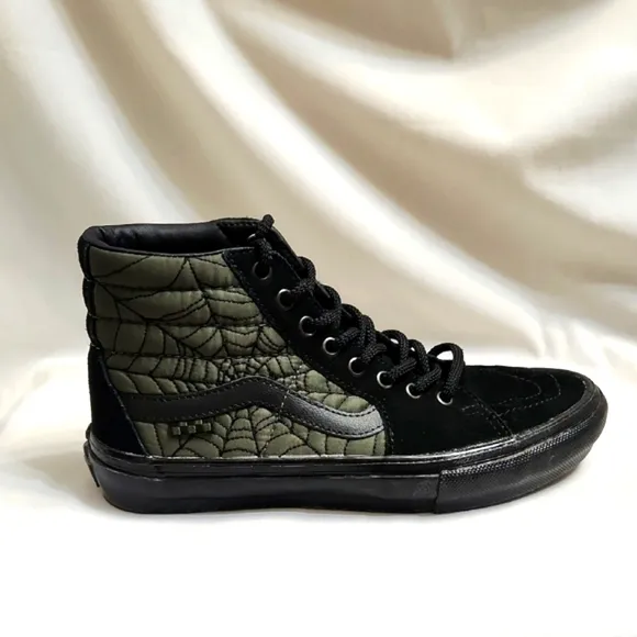 Vans Skate Sk8-Hi Ben Kadow Web Black and Green High-Top Sneakers (M Size 7.5)