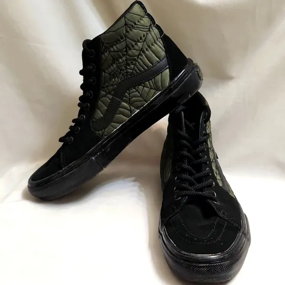 Vans Skate Sk8-Hi Ben Kadow Web Black and Green High-Top Sneakers (M Size 7.5)