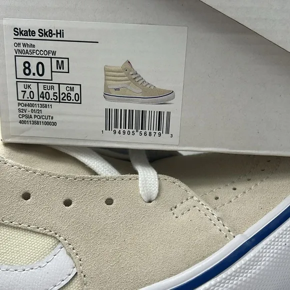 Vans Skate Sk8-Hi Sneakers in Off White