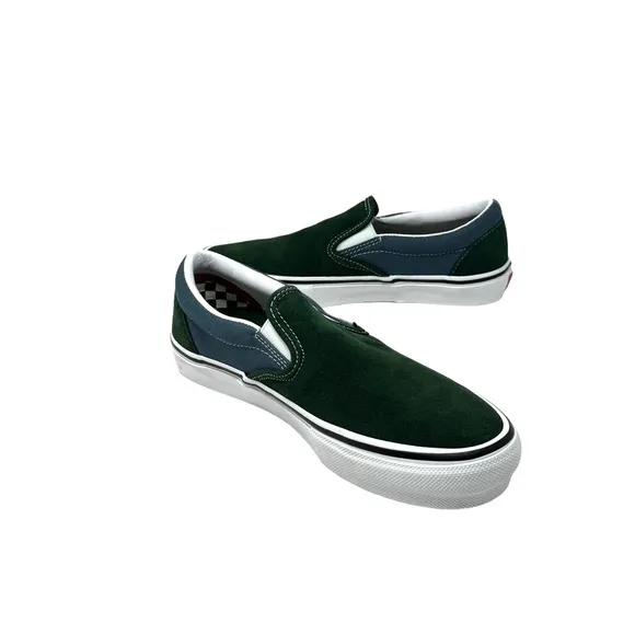 VANS Skate Slip On Shoe Suede Canvas Green Women's Size Sneakers Low VN0A5FCABD6