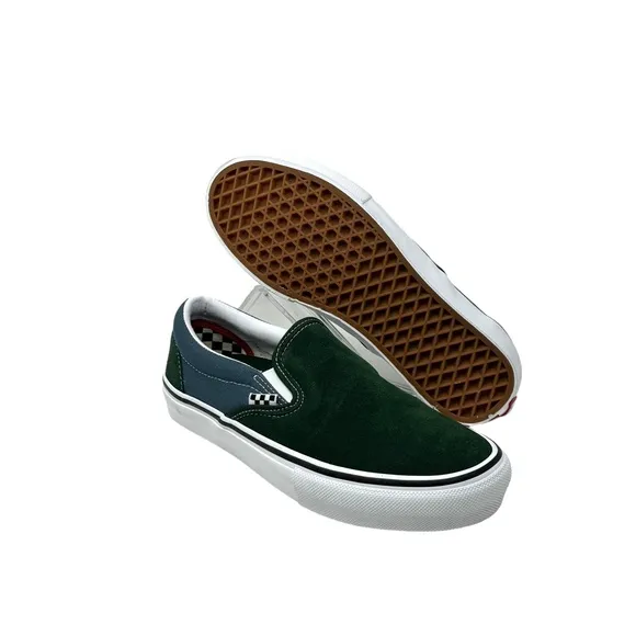 VANS Skate Slip On Shoe Suede Canvas Green Women's Size Sneakers Low VN0A5FCABD6