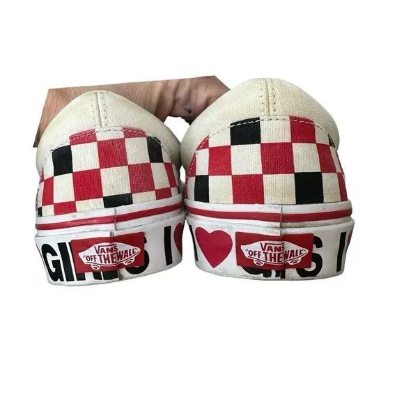 Vans Slip-On I Heart 'White Red' Size 8.5
